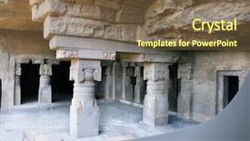  Presentation with india temple - PPT theme consisting of carved buddhist temple aurangabad maharashtra background and a  colored foreground