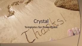 Presentation with gratitude - Colorful PPT theme enhanced with carved in a golden sand backdrop and a coral colored foreground