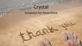  Presentation with text message - Amazing slide set having carved in a golden sand backdrop and a coral colored foreground