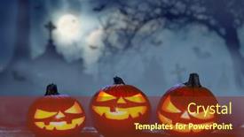  Presentation with scary halloween - PPT layouts consisting of carved-lightening-pumpkins-for-halloween background and a tawny brown colored foreground