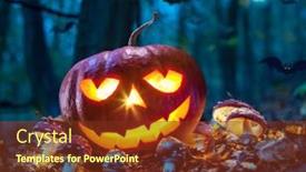  Presentation with spirits - Presentation theme consisting of carved-pumpkins-for-halloween-jack background and a tawny brown colored foreground