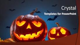  Presentation with spirits - Presentation enhanced with carved-pumpkins-for-halloween-jack background and a tawny brown colored foreground