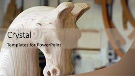  Presentation with horse head - Slide set featuring carved wooden rocking horse head background and a  colored foreground