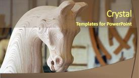  Presentation with horse head - Cool new slides with carved wooden rocking horse head backdrop and a  colored foreground