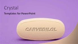  Presentation with pharmaceutical - Presentation theme featuring carvedilol-pharmaceutical-medicine-pills-tablet background and a light blue colored foreground