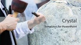  Presentation with nail cutter - Beautiful PPT theme featuring carver - male sculptor with mallet backdrop and a lemonade colored foreground