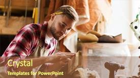  Presentation with testing - Amazing slide deck having carver - profession carpentry woodwork and people backdrop and a tawny brown colored foreground