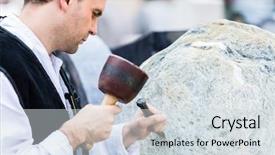  Presentation with mallet - PPT layouts featuring carver - sculptor with mallet and cutter background and a light gray colored foreground
