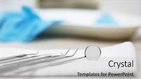  Presentation with napkin - Slide deck consisting of carver - set dentist tools on napkin background and a light gray colored foreground