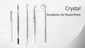  Presentation with set of construction tools tool - Slide deck having carver - set of dentist tools background and a white colored foreground