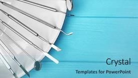  Presentation with set of construction tools tool - PPT layouts with carver - set of dentist tools background and a light blue colored foreground