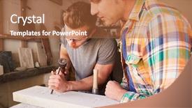  Presentation with apprentice - Cool new slides with carver - stone mason with apprentice backdrop and a red colored foreground