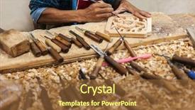  Presentation with workshop - PPT theme enhanced with carver in wood working background and a tawny brown colored foreground