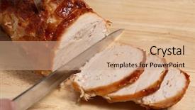  Presentation with joint - Colorful slides enhanced with carving a boneless roast turkey backdrop and a coral colored foreground