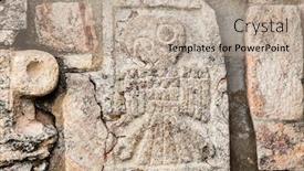  Presentation with ancient ruins - Slide deck with carving-at-the-ruins background and a mint green colored foreground