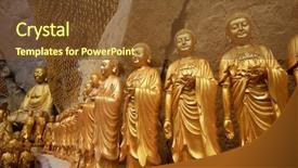  Presentation with asia history - Audience pleasing PPT theme consisting of carving in ipoh malaysia backdrop and a tawny brown colored foreground