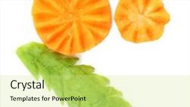  Presentation with patterns - Presentation theme featuring carving vegetable patterns of flowers and leafs isolated on white background and a yellow colored foreground