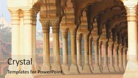  Presentation with india fort - Amazing PPT layouts having columns in palace - agra fort backdrop and a coral colored foreground