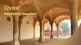  Presentation with india fort - Theme enhanced with columns in palace - agra fort background and a coral colored foreground