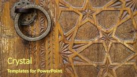  Presentation with old arabic - Colorful presentation theme enhanced with old arabic - traditional east pattern decoration backdrop and a tawny brown colored foreground