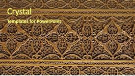  Presentation with traditional wood - Audience pleasing slide deck consisting of artdeco - traditional east pattern decoration backdrop and a tawny brown colored foreground