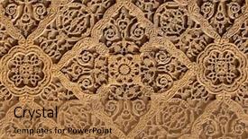  Presentation with traditional wood - PPT theme having artdeco - traditional east pattern decoration background and a coral colored foreground