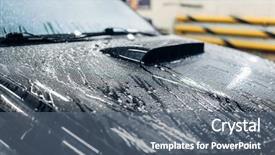  Presentation with car service - Colorful slide deck enhanced with carwash service car covered backdrop and a gray colored foreground
