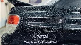  Presentation with car service - Presentation consisting of carwash service car in foam background and a wine colored foreground