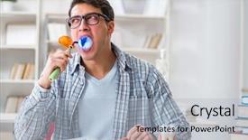  Presentation with medical student - Presentation featuring cary book - medical student learning dentistry background and a  colored foreground