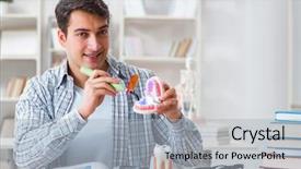  Presentation with dentistry - Audience pleasing PPT theme consisting of cary book - medical student learning dentistry backdrop and a light gray colored foreground