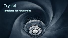  Presentation with ceiling designs - Slide deck with casa-batllo-ceiling-lamp background and a navy blue colored foreground