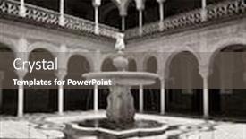  Presentation with patterns - Presentation theme with casa-de-pilatos-courtyard background and a gray colored foreground