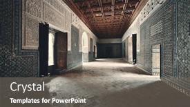  Presentation with patterns - Theme having casa-de-pilatos-interior-view background and a gray colored foreground