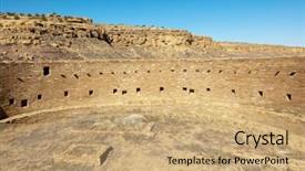  Presentation with native american indian - PPT layouts featuring casa rinconada grand kiva native american indian ruins background and a coral colored foreground