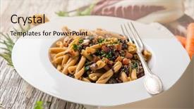  Presentation with turmeric - Beautiful slides featuring casarecce pasta with chicory chickpeas backdrop and a lemonade colored foreground