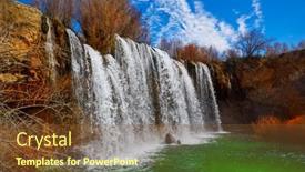  Presentation with waterfall - PPT layouts consisting of cascada-de-san-pedro-waterfall background and a tawny brown colored foreground