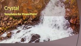  Presentation with falls - PPT layouts consisting of cascade falls with a roar background and a tawny brown colored foreground