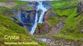  Presentation with 4th of july - Theme enhanced with cascade falls with a roar background and a tawny brown colored foreground