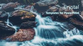  Presentation with himachal pradesh - Presentation theme featuring cascade-of-bhagsu-waterfall-bhagsu background and a ocean colored foreground