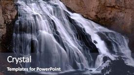  Presentation with rocks - Cool new slides with cascade waterfall down rocks smooth backdrop and a ocean colored foreground