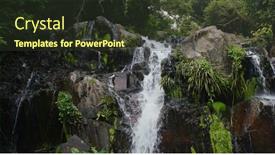  Presentation with tropical forest - Presentation theme with cascade-waterfall-river-in-tropical background and a tawny brown colored foreground