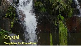  Presentation with tropical forest - PPT theme enhanced with cascade-waterfall-river-in-tropical background and a tawny brown colored foreground