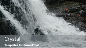  Presentation with tropical forest - Slides with cascade-waterfall-river-in-tropical background and a gray colored foreground
