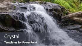  Presentation with tropical forest - Cool new PPT theme with cascade-waterfall-river-in-tropical backdrop and a dark gray colored foreground