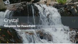  Presentation with tropical forest - Colorful theme enhanced with cascade-waterfall-river-in-tropical backdrop and a gray colored foreground