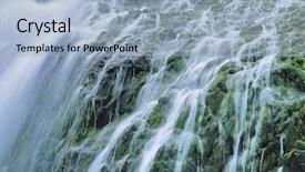  Presentation with waterfall - Presentation design consisting of cascade waterfall background and a light blue colored foreground