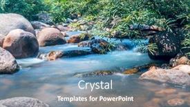  Presentation with waterfalls - Audience pleasing PPT theme consisting of cascade waterfalls stony creek backdrop and a seafoam green colored foreground