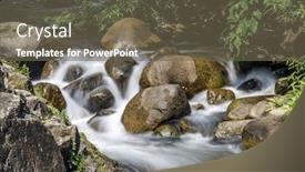  Presentation with waterfalls - Beautiful PPT theme featuring cascade waterfalls stony creek backdrop and a tawny brown colored foreground