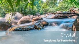  Presentation with waterfalls - Colorful slides enhanced with cascade waterfalls stony creek backdrop and a light blue colored foreground