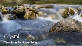  Presentation with waterfalls - Presentation theme featuring cascade waterfalls stony creek background and a ocean colored foreground